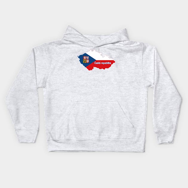 Czech republic flag & map Kids Hoodie by Travellers